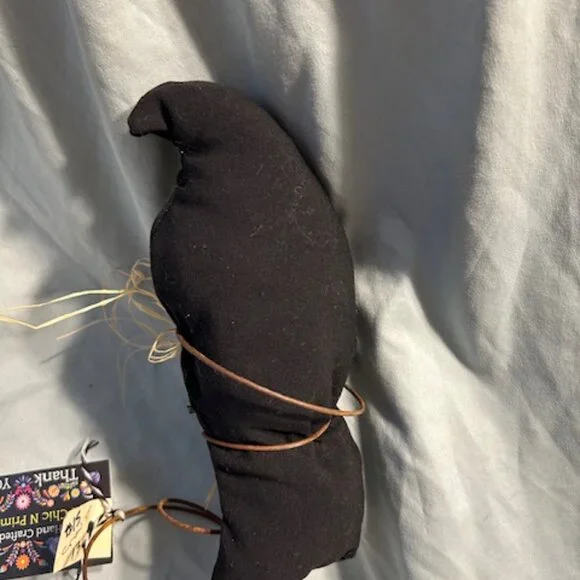 NEW 8" chic n prim handmade crow primitive decoration decor spring home bird - Picture 4 of 5
